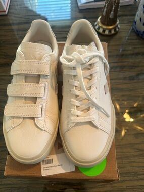 Veja Women's Extra White Athletic Sneakers - Velcro & Lace